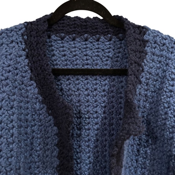 Handmade Cottagecore Crochet Knit Open Front Cardigan - Picture 3 of 5